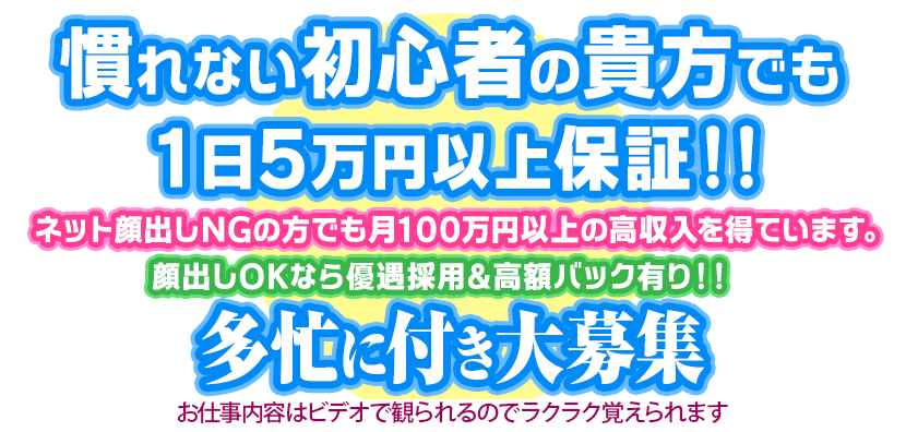 慣れない初心者の貴女でも１日５万円以上保証